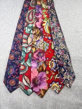 Surrey Vintage Neckties Lot Silk Cotton Floral Geometric Sophisticates